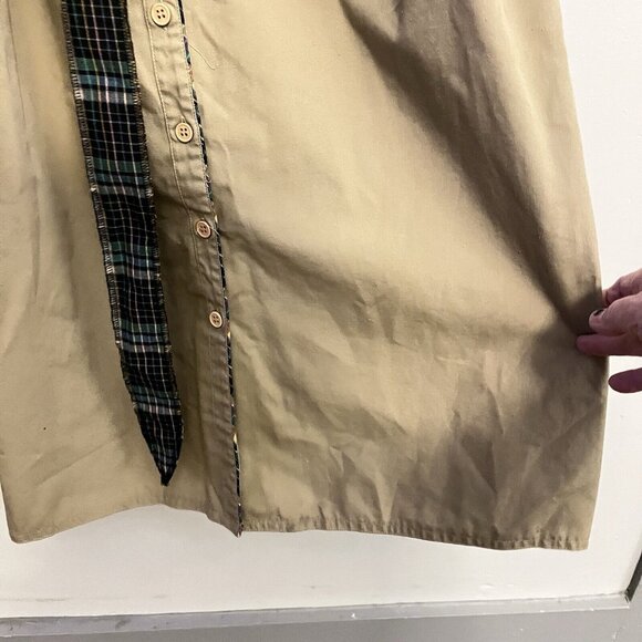 A13 Vintage Miss Joni Button Up Dress Sheath Brown Plaid Tie Back Sz 8 - Picture 5 of 8